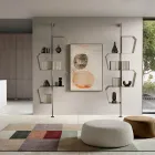 Kovová knihovna z lakovaného kovu s nastavitelnými nohami vyrobená v Itálii - Fernanda Viadurini