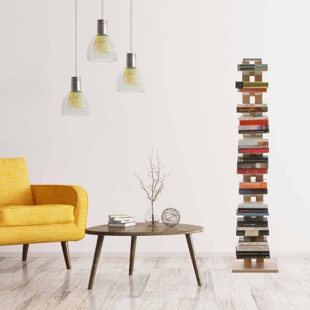 Moderní sloupová knihovna Zia Ortensia bukové dřevo vyrobené v Itálii Viadurini