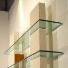 Modulová knihovna z kamene a skla s moderním designem Poplia Viadurini