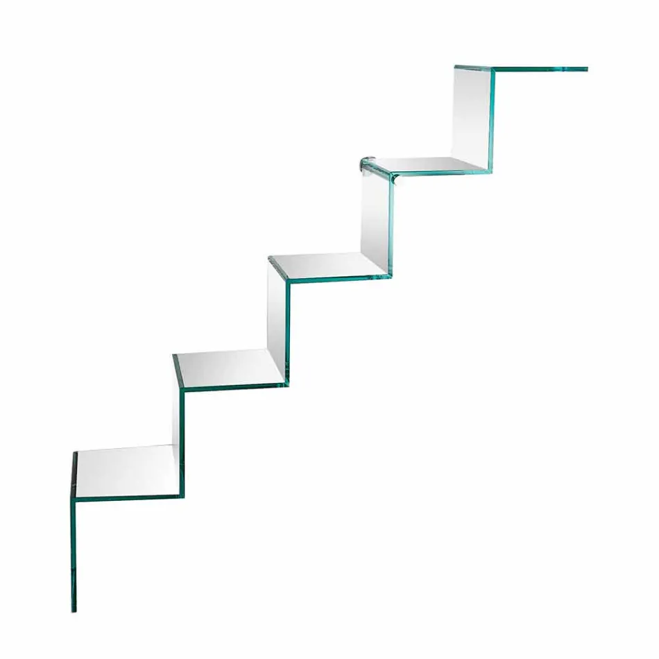 Knihovna na předměty na zdi Originální design ve skleněném žebříku - Volano Viadurini