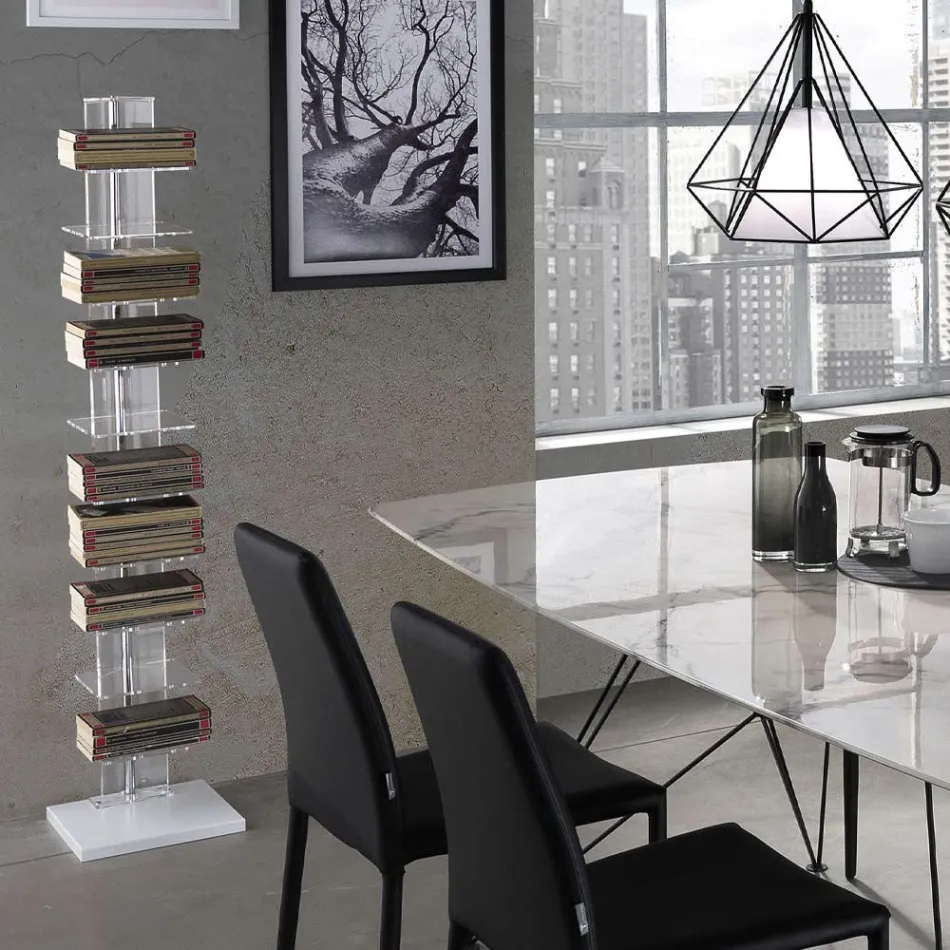 Knihovna vyrobená z průhledného akrylu - chrom Viadurini