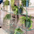 Knihovna do obývacího pokoje z extra čirého skla se zásuvkami nebo bez zásuvek Vyrobeno v Itálii - Linzy Viadurini