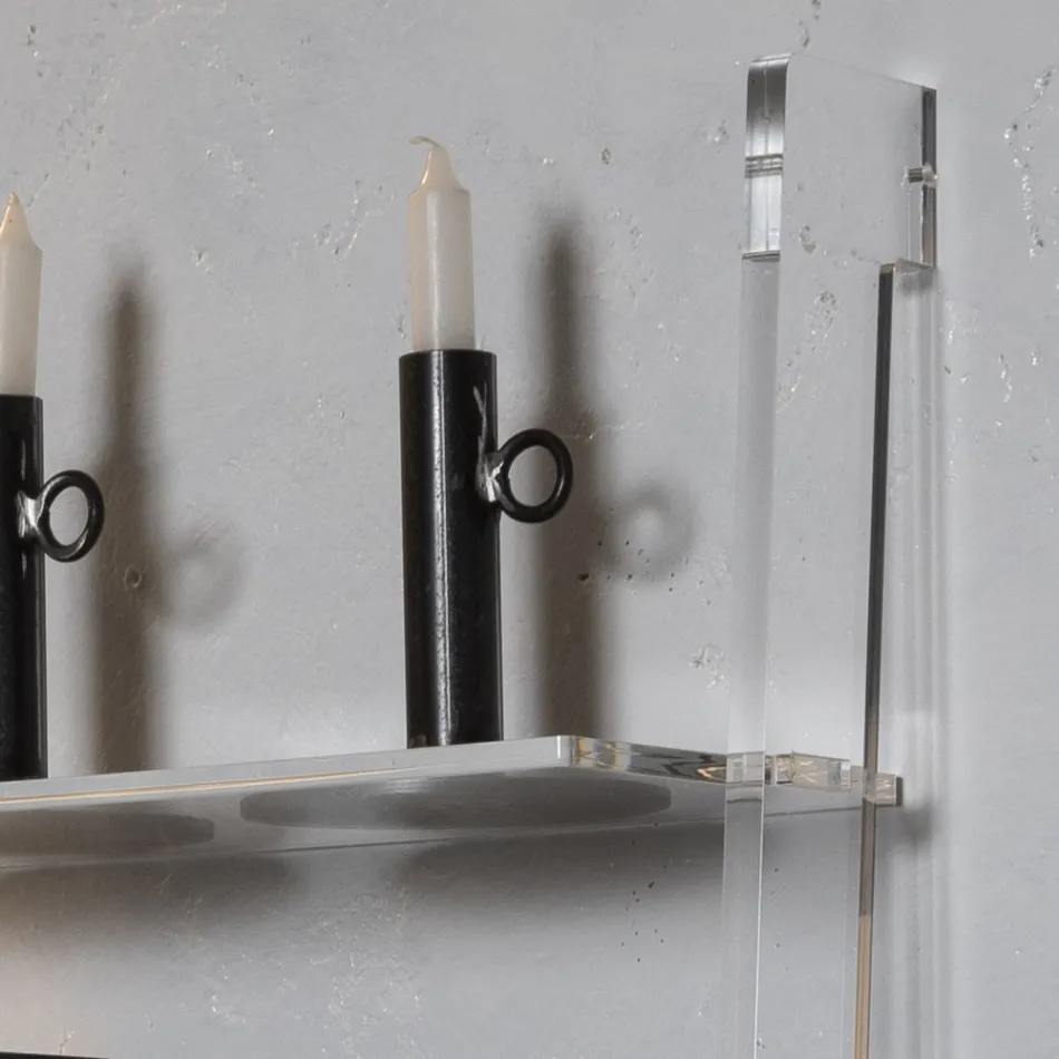 Knihovna do obývacího pokoje z průhledného akrylového křišťálu 2 velikosti - Parotta Viadurini