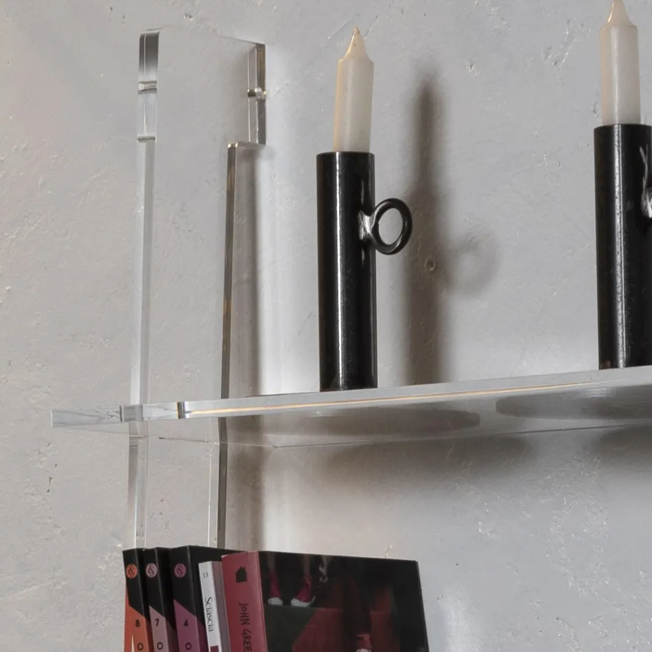 Knihovna do obývacího pokoje z průhledného akrylového křišťálu 2 velikosti - Parotta Viadurini