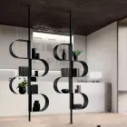 Vertikální knihovna Fatima z lakovaného kovu s nastavitelnými nohami Viadurini