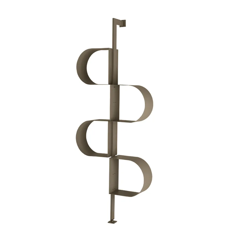 Vertikální knihovna Fatima z lakovaného kovu s nastavitelnými nohami Viadurini