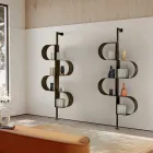 Vertikální knihovna Fatima z lakovaného kovu s nastavitelnými nohami Viadurini