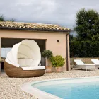 Zahradní lehátko s polyratanovou stříškou - Colin Viadurini