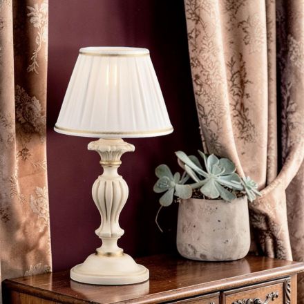 Dřevěná lampa se stínidlem vyrobená v Itálii - Milán Viadurini