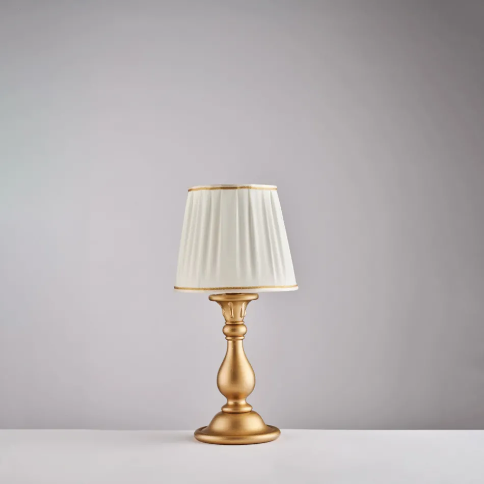 Dřevěná lampa se stínidlem vyrobeným v Itálii pro interiérové dekorace - Siena Viadurini