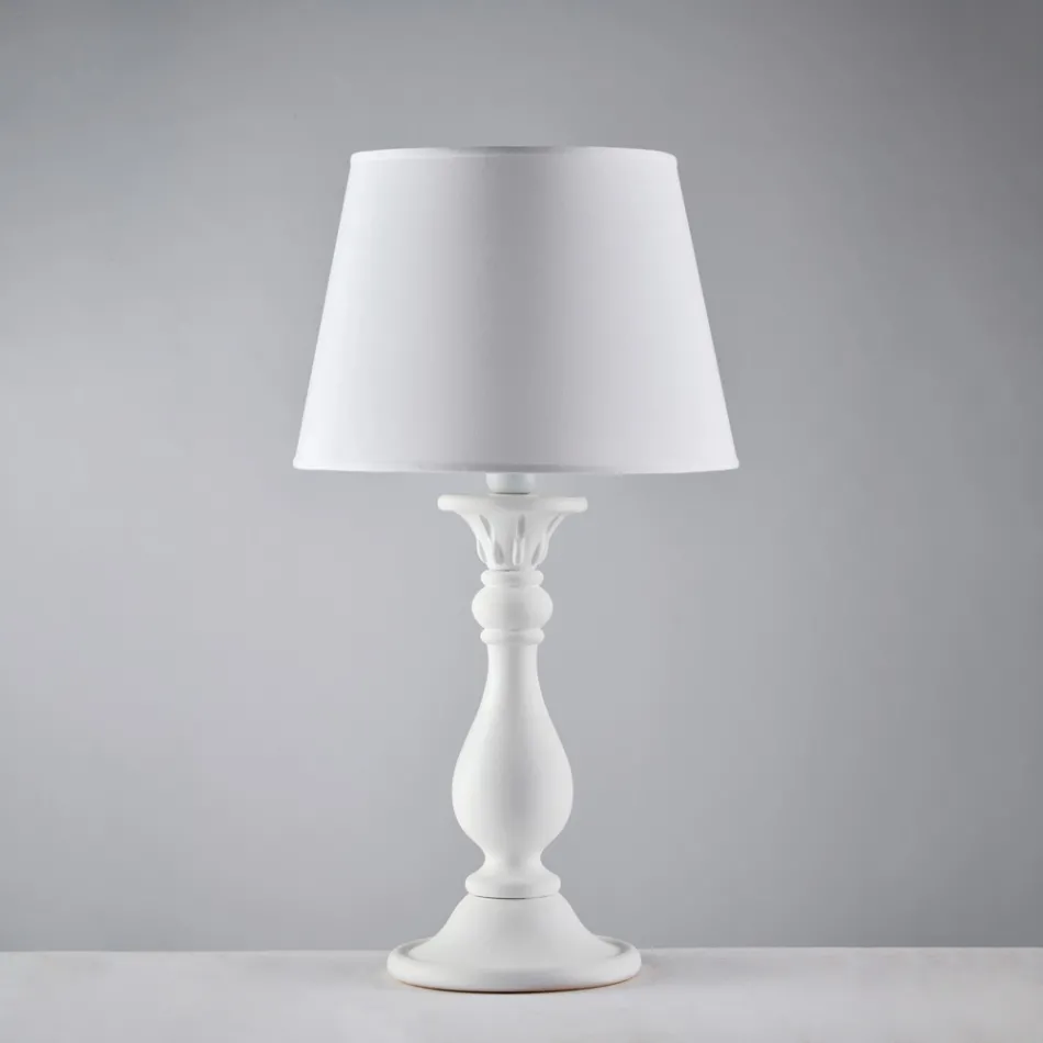 Dřevěná lampa se stínidlem vyrobeným v Itálii pro interiérové dekorace - Siena Viadurini