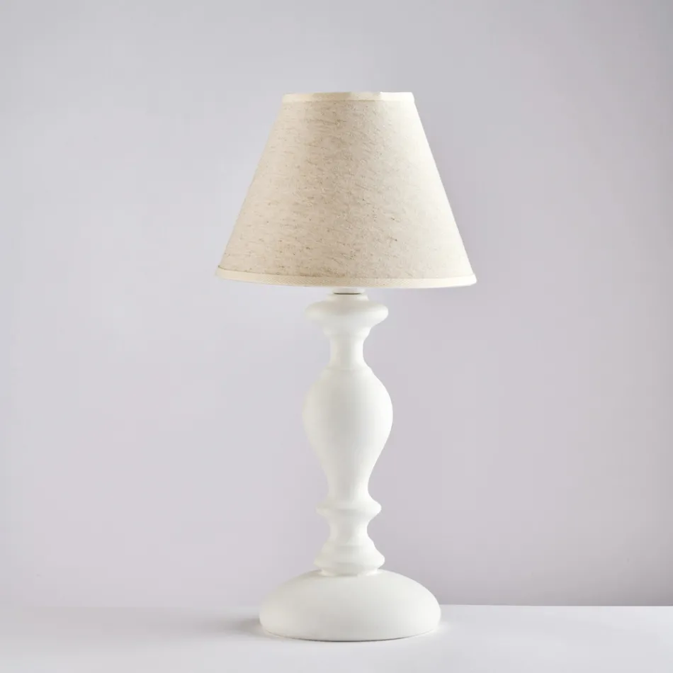 Dřevěná lampa se stínidlem vyrobeným v Itálii pro interiérové dekorace - Toskánsko Viadurini