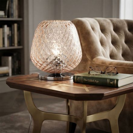Malá ručně foukaná skleněná stolní lampa vyrobená v Itálii - Elisia  Viadurini