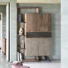 Příborník 2 dveře 2 zásuvky z mangového dřeva a oceli Homemotion - Signorino Viadurini