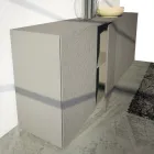 Příborník 4 dveře z Mdf lakovaného blátem s basreliéfem Vyrobeno v Itálii - Lolla Viadurini