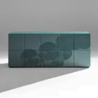 5dveřová příborník z lakovaného MDF s ručně gravírovanou a dokončenou dekorací - Krab Viadurini