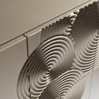 5dveřová příborník z lakovaného MDF s ručně gravírovanou a dokončenou dekorací - Krab Viadurini