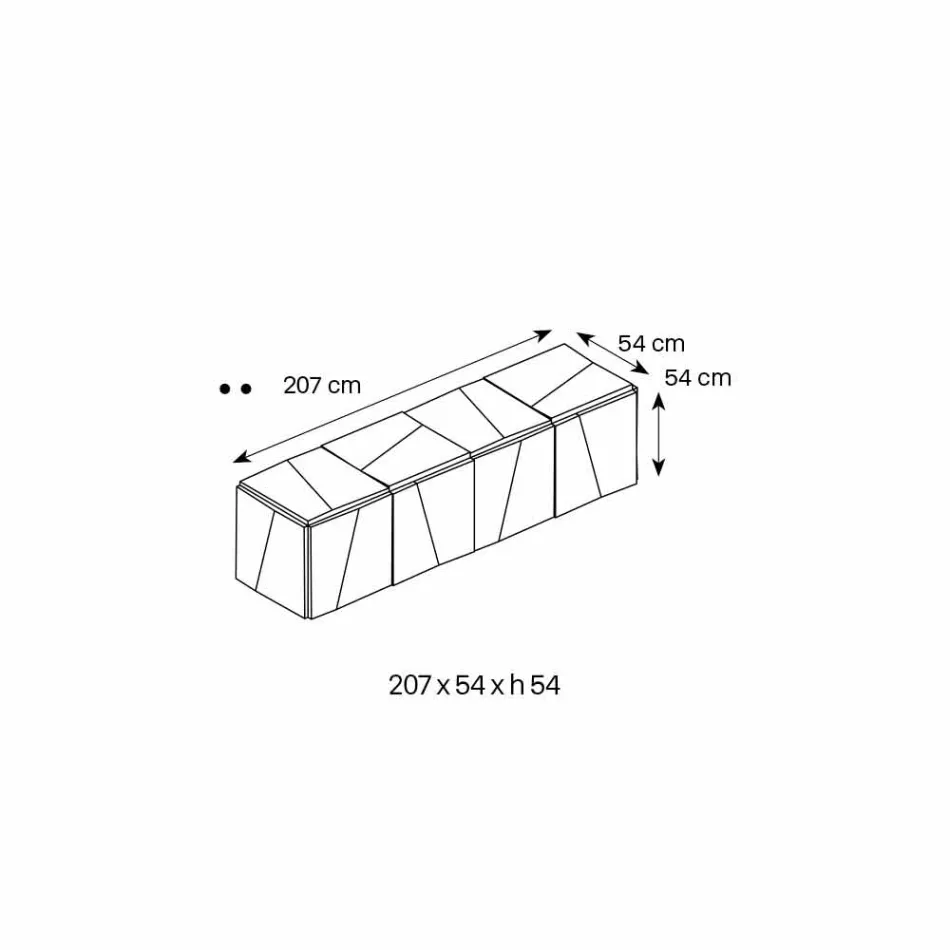 Nástěnný závěsný stolek z matně bílého dřeva a zrcadlových brýlí - Senese Viadurini