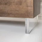 Příborník se 2 dveřmi a 2 centrálními otevřenými přihrádkami z melaminu Made in Italy - Minnie Viadurini