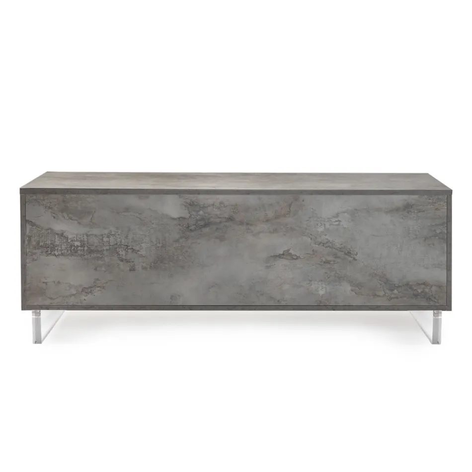 Příborník se 2 dveřmi a 2 centrálními otevřenými přihrádkami z melaminu Made in Italy - Minnie Viadurini