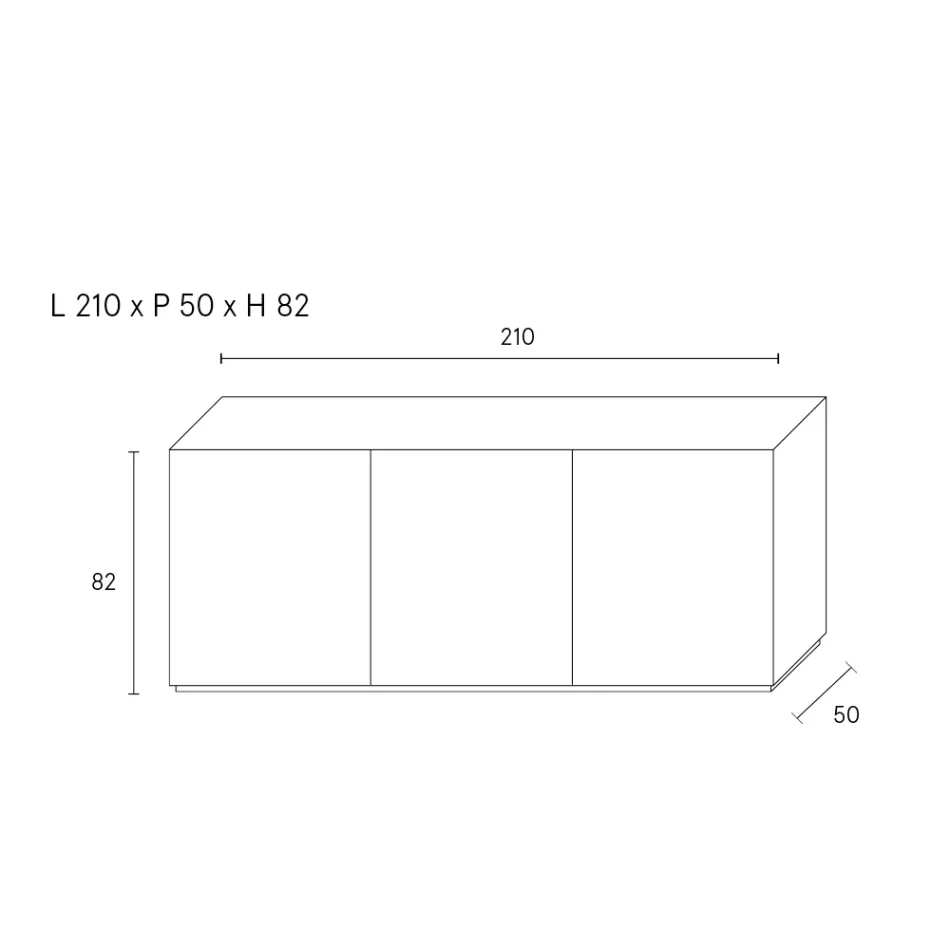 Příborník se 3 dvířky a 3 vnitřními policemi, dekorace z hliníku Foundry - Scorpion Viadurini
