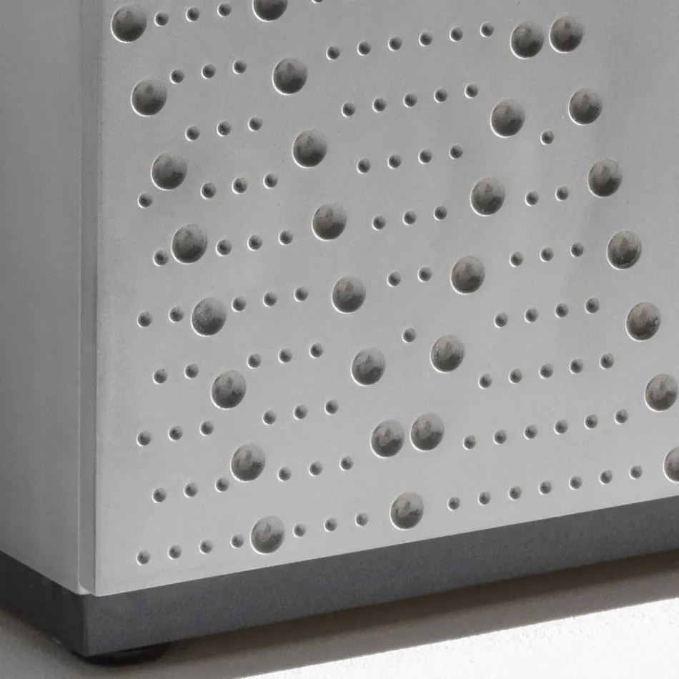 Příborník se 3 dvířky a 3 vnitřními policemi, dekorace z hliníku Foundry - Scorpion Viadurini