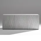 Příborník se 3 dvířky a 3 vnitřními policemi, dekorace z hliníku Foundry - Scorpion Viadurini