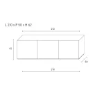 Příborník se 3 dvířky a 3 vnitřními policemi, dekorace z hliníku Foundry - Scorpion Viadurini