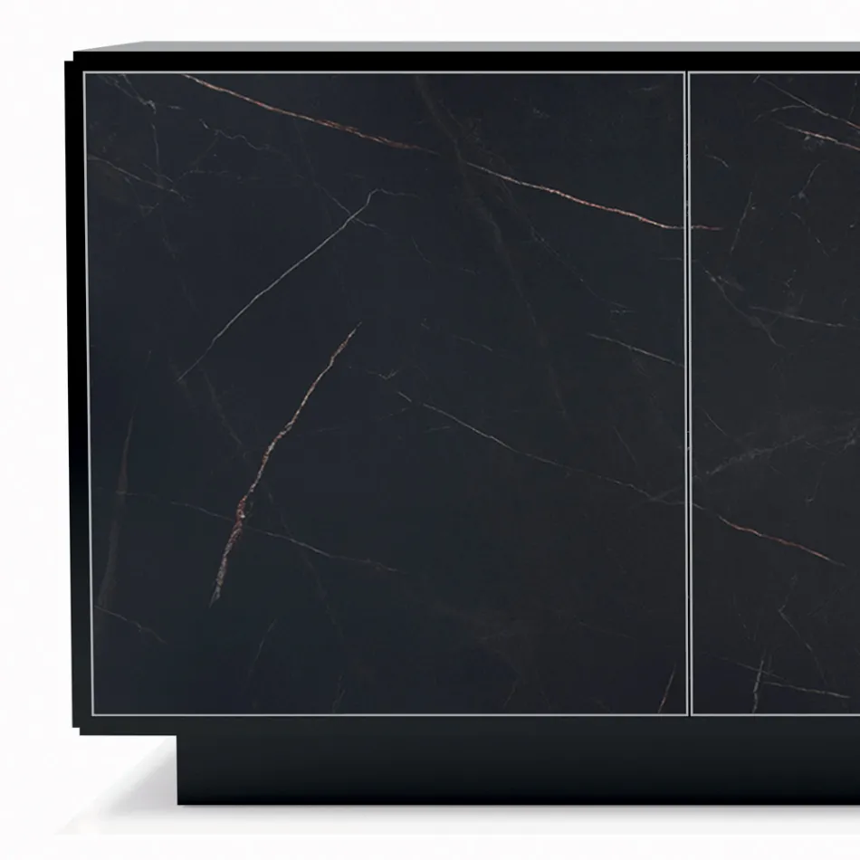 Příborník se 3 dveřmi a lakovanou a laminovanou konstrukcí Made in Italy - Ferrara Viadurini