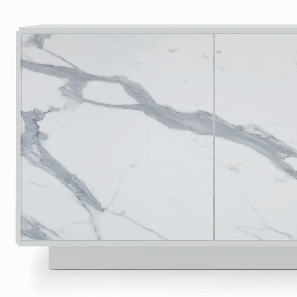 Příborník se 3 dveřmi a lakovanou a laminovanou konstrukcí Made in Italy - Ferrara Viadurini