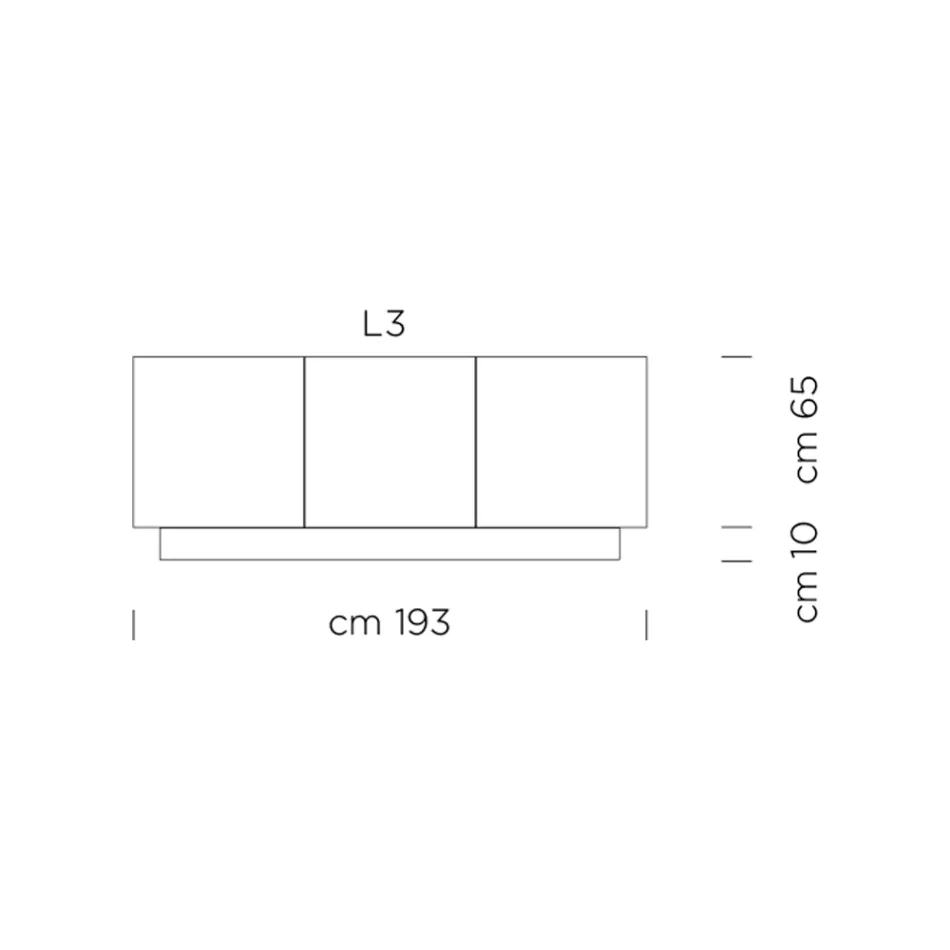 Příborník se 3 dveřmi a lakovanou a laminovanou konstrukcí Made in Italy - Ferrara Viadurini