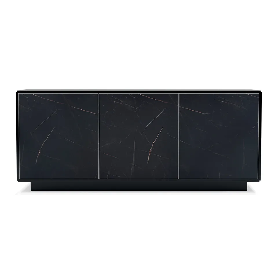 Příborník se 3 dveřmi a lakovanou a laminovanou konstrukcí Made in Italy - Ferrara Viadurini