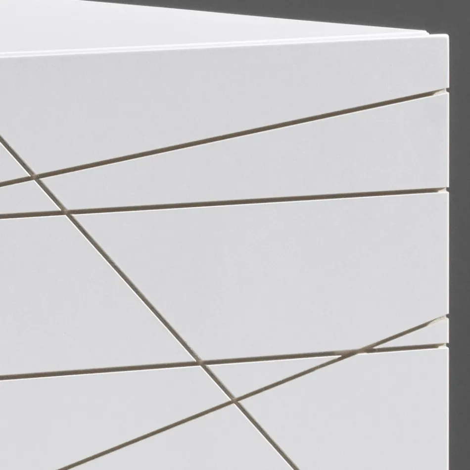 Příborník se 3 dvířky z lakovaného dřevěného aglomerátu - Ariete Viadurini