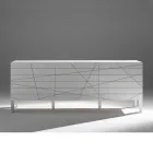 Příborník se 3 dvířky z lakovaného dřevěného aglomerátu - Ariete Viadurini