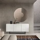 Příborník se 3 dvířky z MDF potažený lakovaným PVC Vyrobeno v Itálii - Dorotea Viadurini