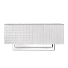 Příborník se 3 dvířky z MDF potažený lakovaným PVC Vyrobeno v Itálii - Dorotea Viadurini