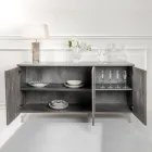 Příborník se 3 melaminovými dvířky a nohami z plexiskla Made in Italy - Mickey Mouse Viadurini