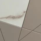 Příborník se 4 dvířky z lakovaného MDF s pantografem a skleněnými vložkami s mramorovým efektem - Danila Viadurini