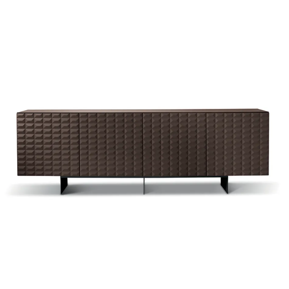 Příborník se 4 dvířky z MDF potažený lakovaným PVC Vyrobeno v Itálii - Dorotea Viadurini