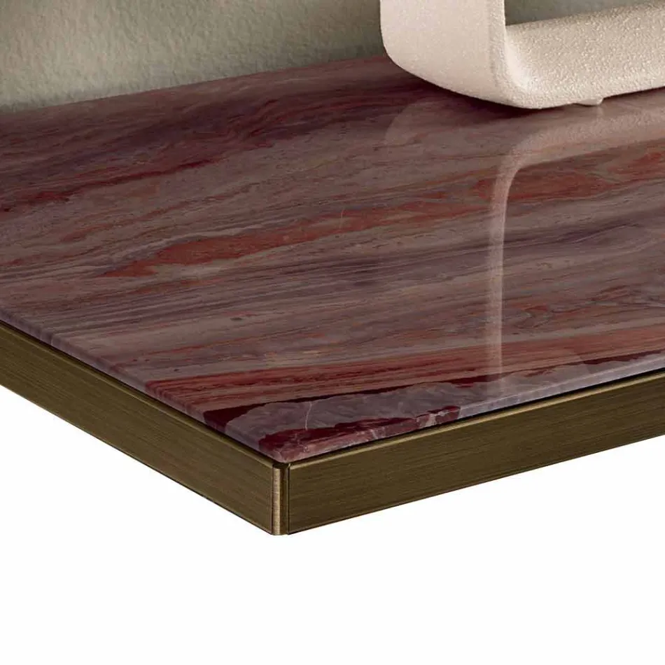 Obývací pokoj Příborník v kouřovém skle a mramoru zelené Guatemaly - Leonarda Viadurini