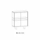 Obývací pokoj Příborník v kouřovém skle a mramoru zelené Guatemaly - Leonarda Viadurini