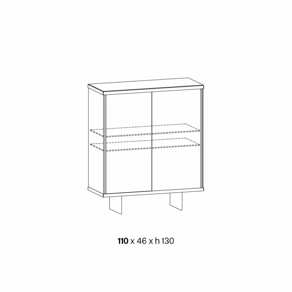Obývací pokoj Příborník v kouřovém skle a mramoru zelené Guatemaly - Leonarda Viadurini
