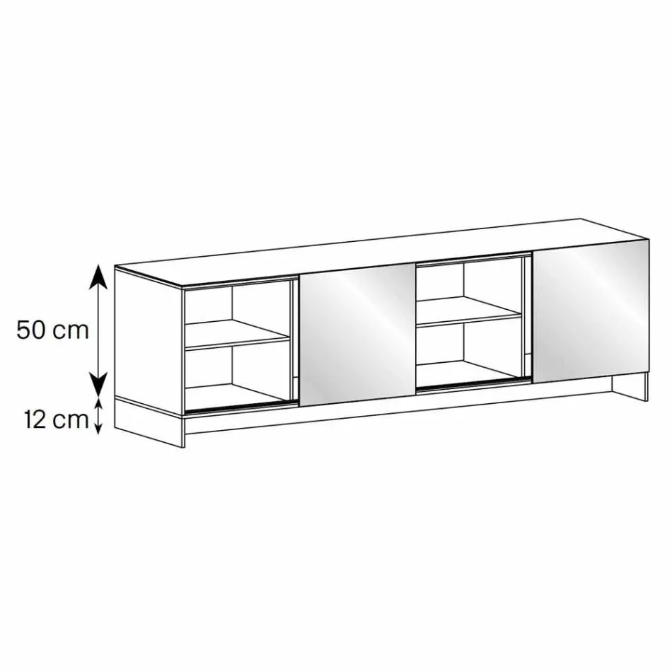 2-dveřová designová příborník z uzeného skla vyrobená v Itálii - Sciocca Viadurini
