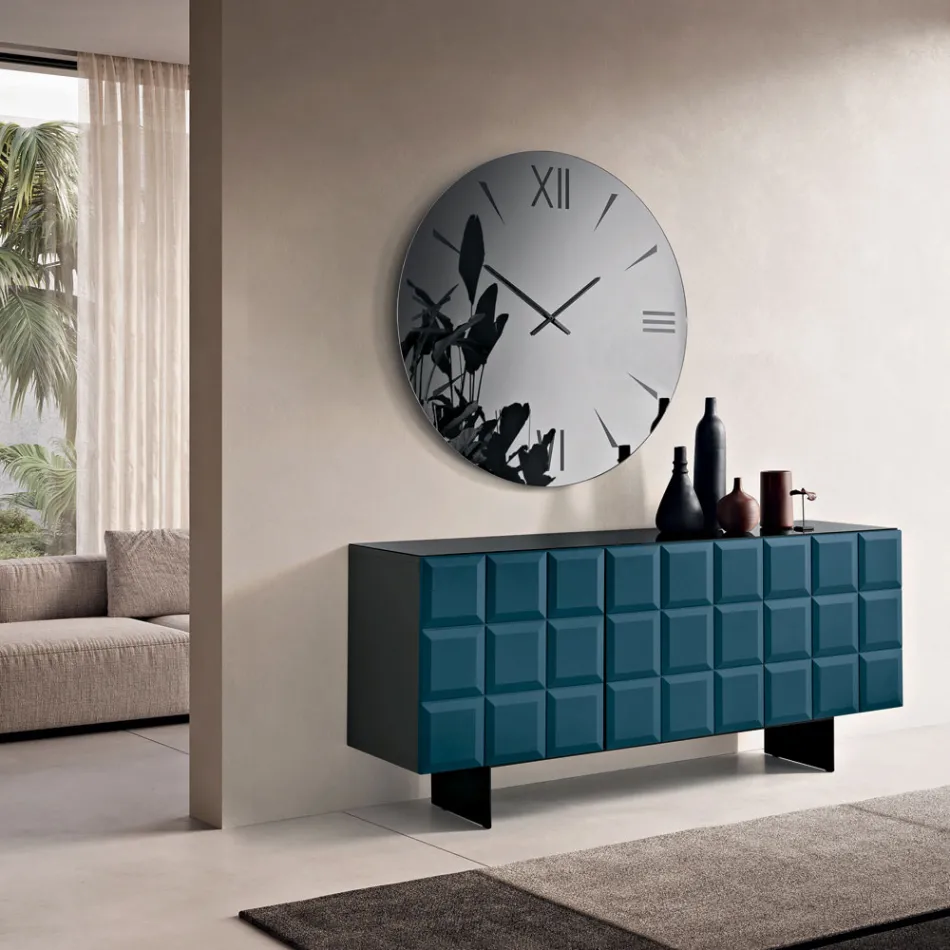 Vnitřní příborník se 3 kostkovanými dvířky vyrobený v Itálii - Elisabetta Viadurini