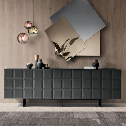 Vnitřní příborník se 4 kostkovanými dvířky vyrobený v Itálii - Elisabetta Viadurini