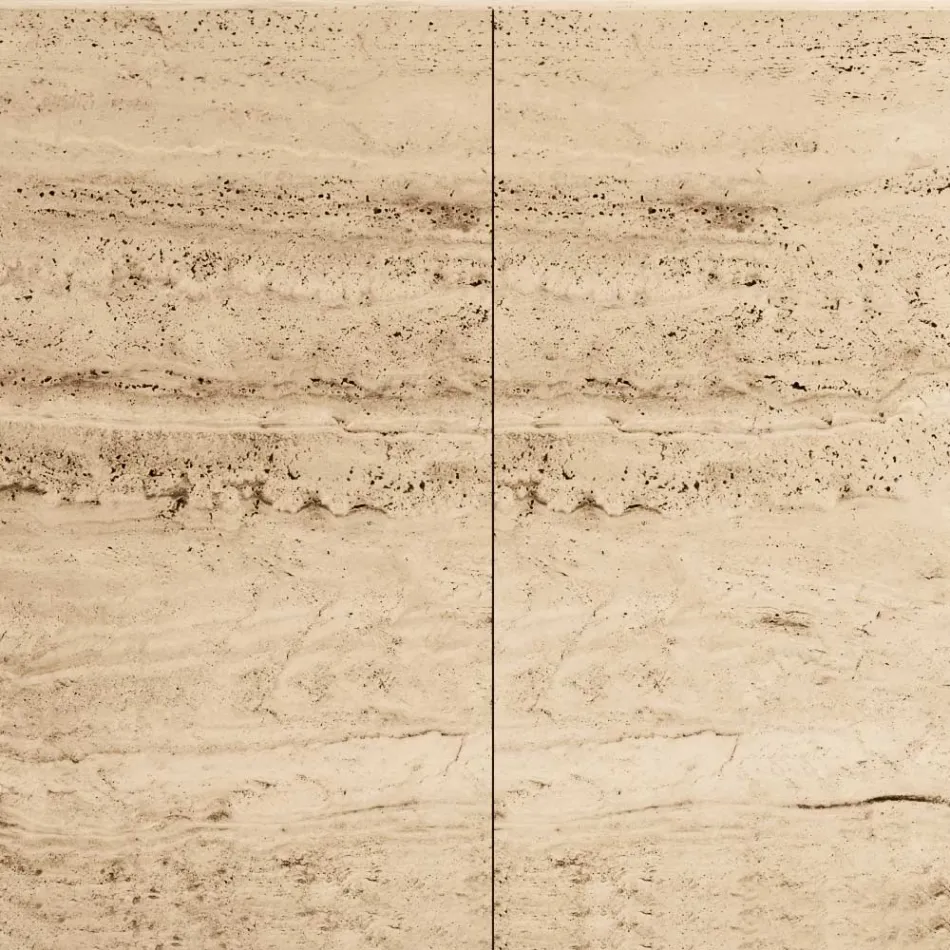 Příborník do obývacího pokoje se 2 dveřmi z travertinového mramoru Made in Italy - Jon Viadurini