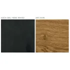 Příborník do obývacího pokoje se 2 dveřmi v povrchové úpravě Dub Country Knotted Dub a Antracitové sklo - Ove Viadurini