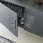 Příborník do obývacího pokoje se 2 nebo 3 dveřmi a skleněnými vložkami Made in Italy - Olivo Viadurini