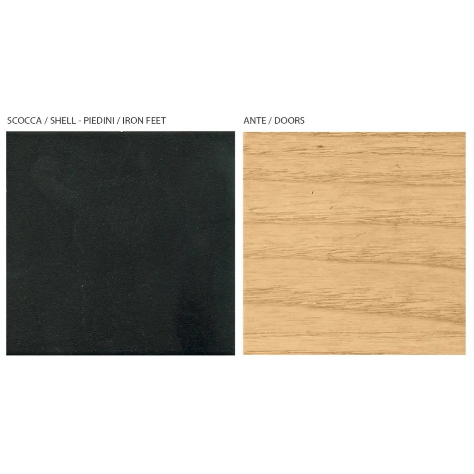 Příborník do obývacího pokoje se 2 nebo 3 dveřmi v přírodní jasanové úpravě Made in Italy - Zehra Viadurini