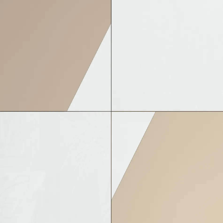 Příborník do obývacího pokoje se 4 dveřmi z bílého skla a norkové povrchové úpravy Made in Italy - Eva Viadurini